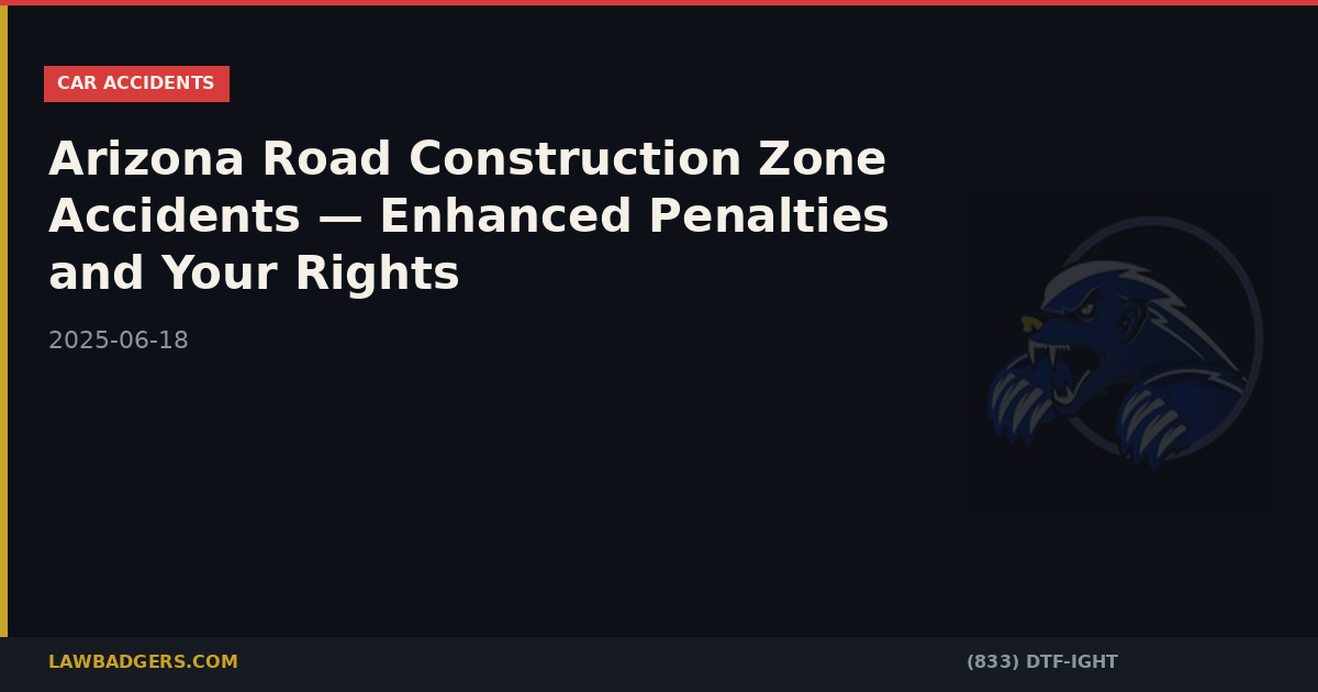 Enhanced Risk For Arizona Arizona Road Construction Zone Accidents — Enhanced Penalties and Your ...